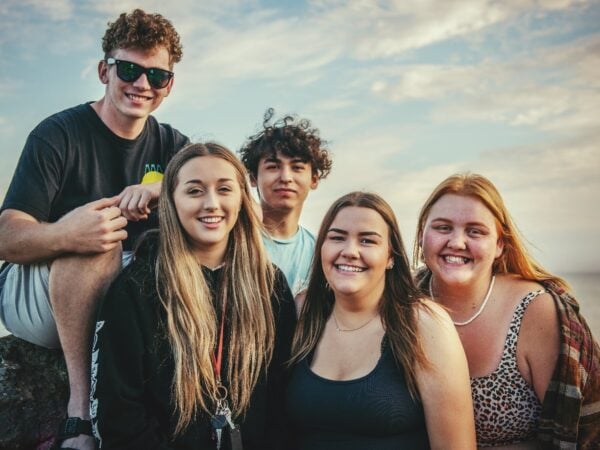 group of teenage students
