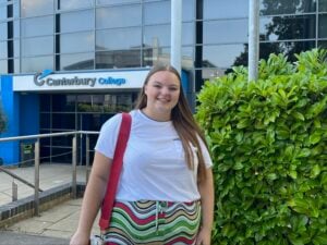 student outside of EKC Canterbury College