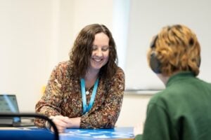 EKC Canterbury College staff supporting a student