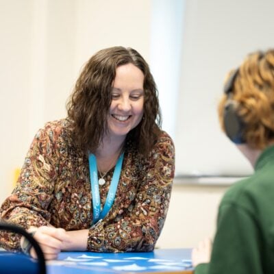 EKC Canterbury College staff supporting a student