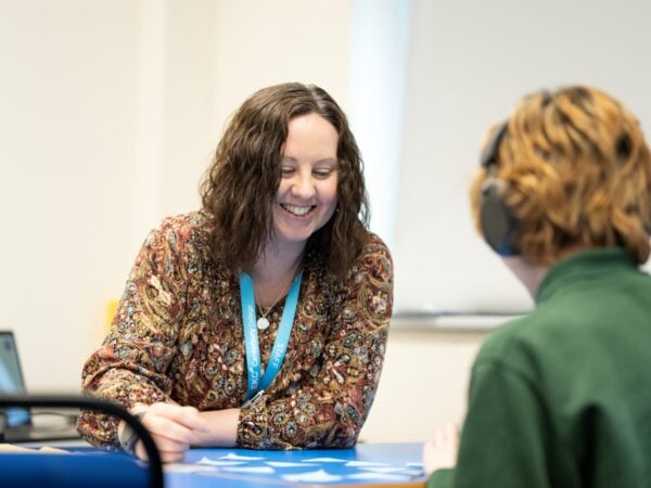 EKC Canterbury College staff supporting a student