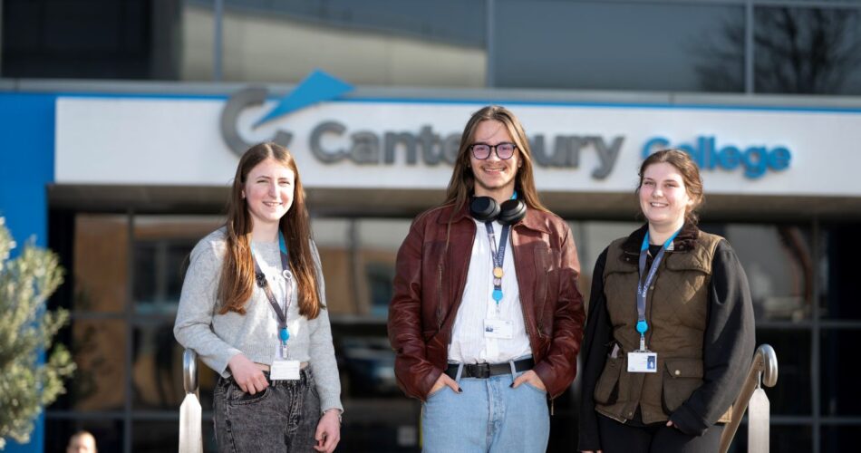 students outside of the EKC Canterbury College campus