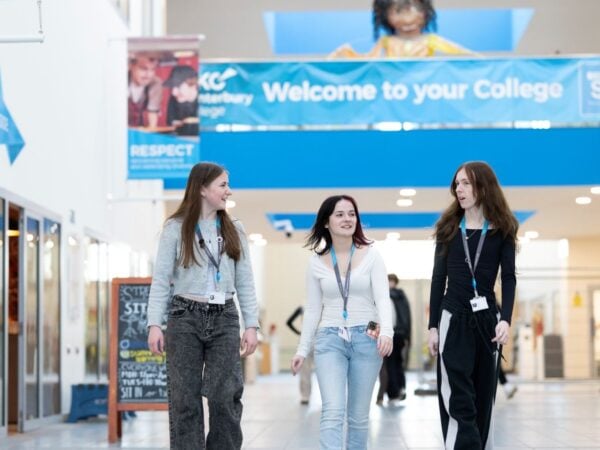 three students at EKC Canterbury College