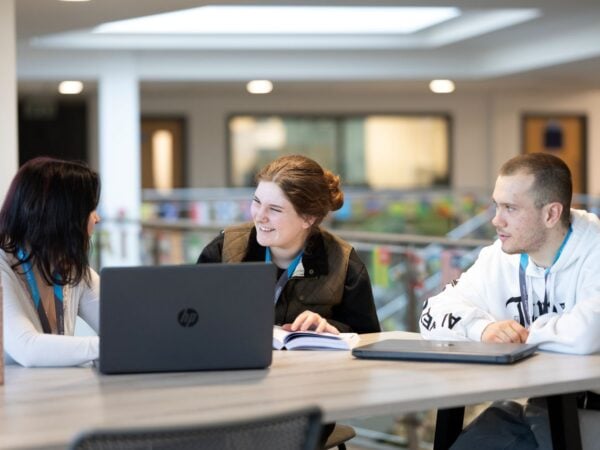 Three students at EKC Canterbury College