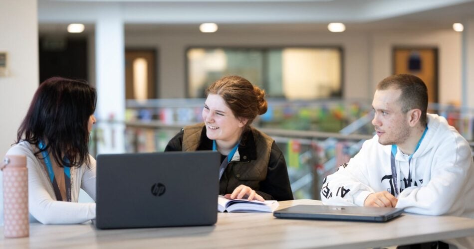 Three students at EKC Canterbury College