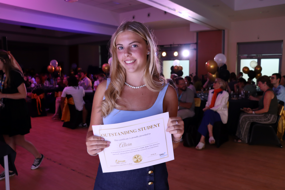 Student with award