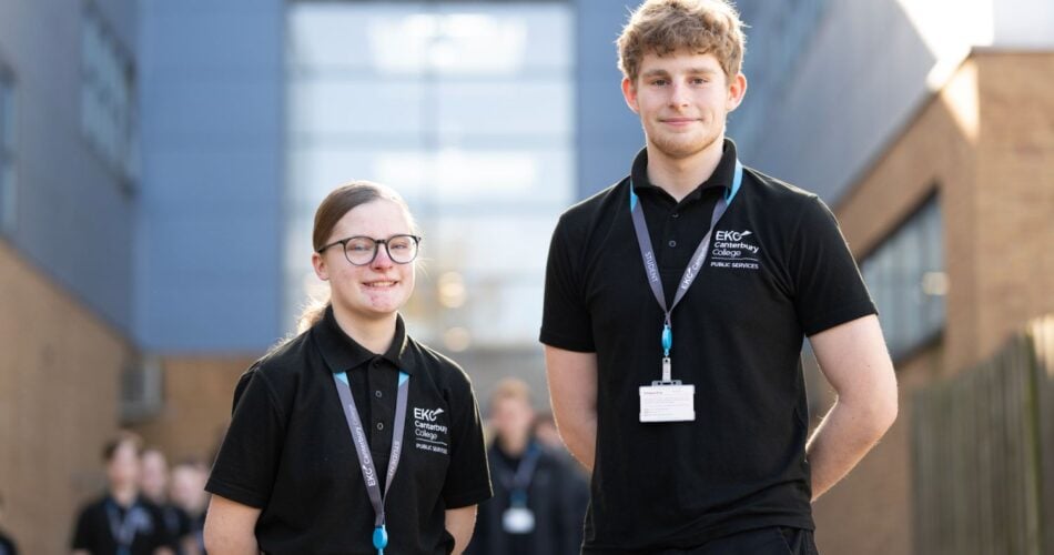 Two public services students at EKC Canterbury College