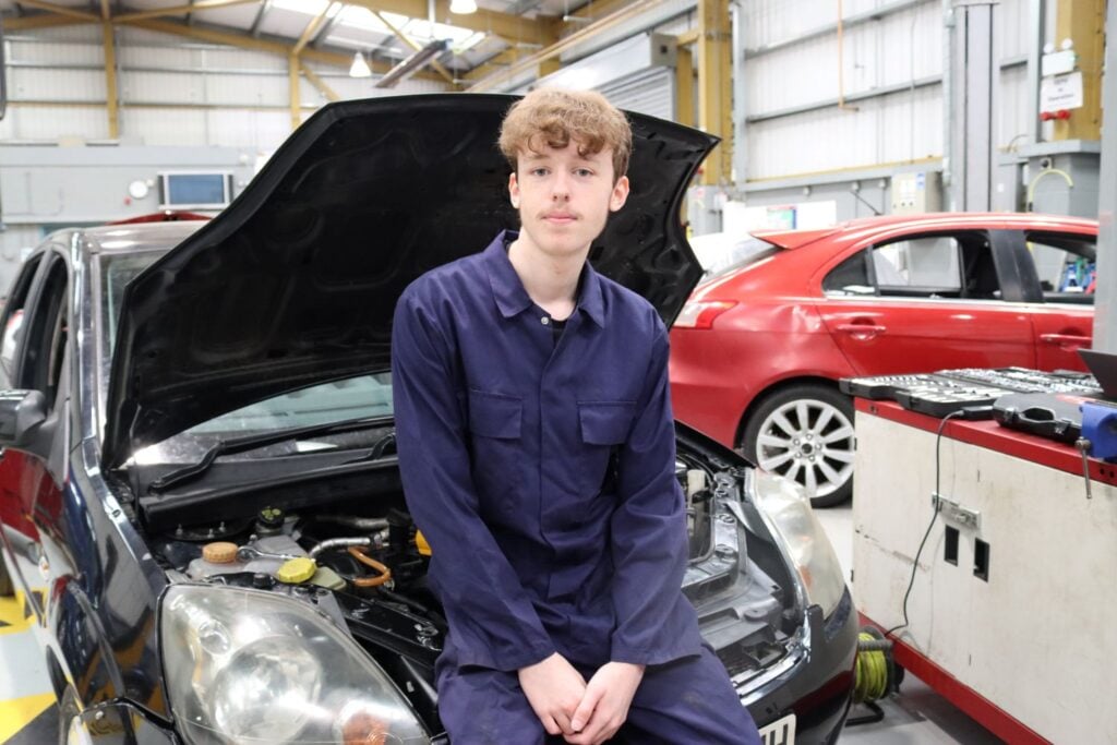 Automotive student at EKC Canterbury College