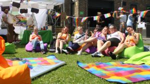 Students enjoying the Pride event