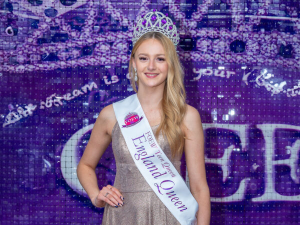 Jess winning Miss Teen England