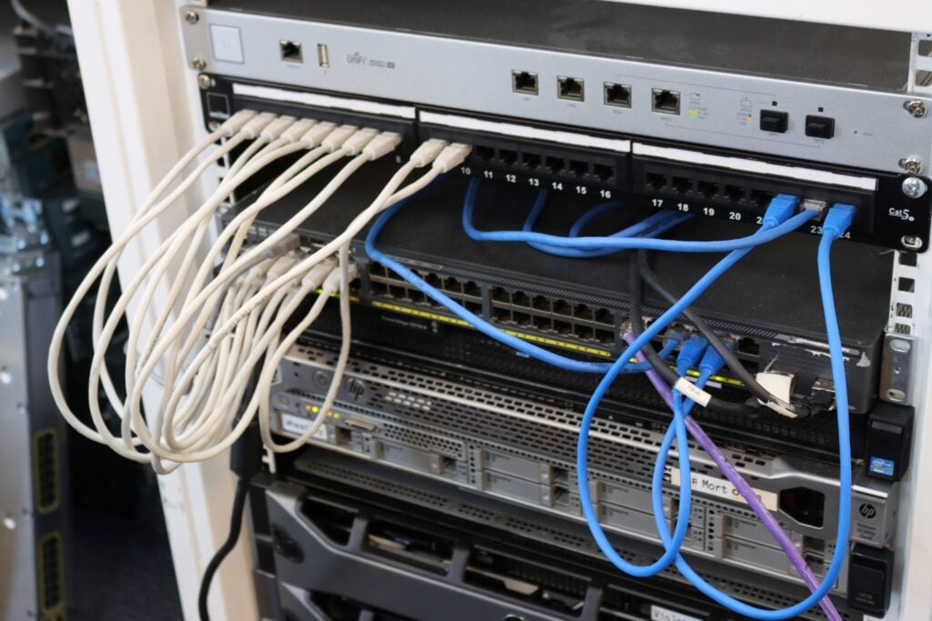 networking wires used by students to learn IT support