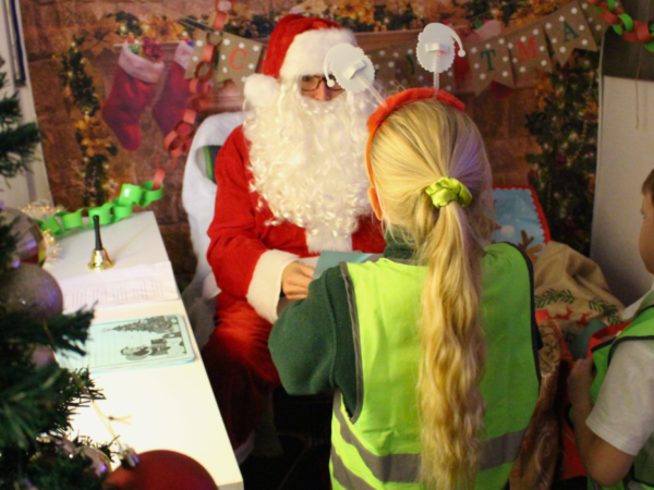 students visit Father Christmas at EKC Dover College