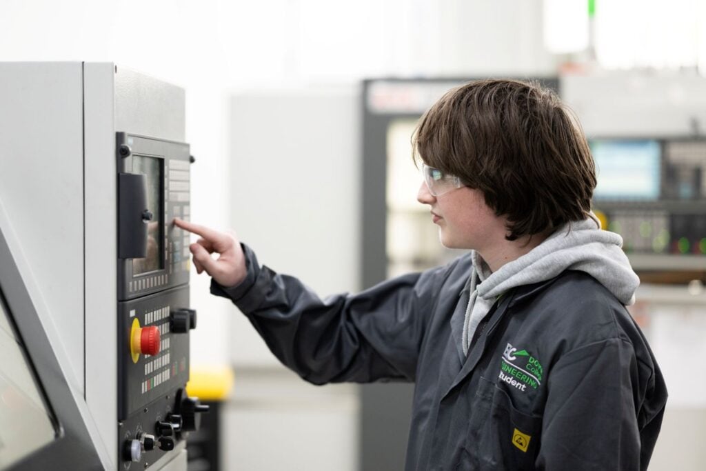 Engineering student at EKC Dover College workshop