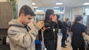 media students during a workshop