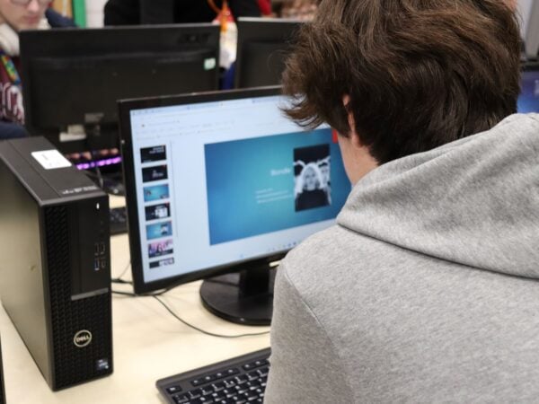 Person working on a computer
