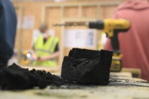 Close up of biochar material
