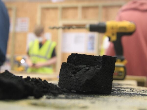 Close up of biochar material