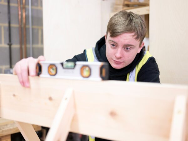 Carpentry student at EKC Sheppey College