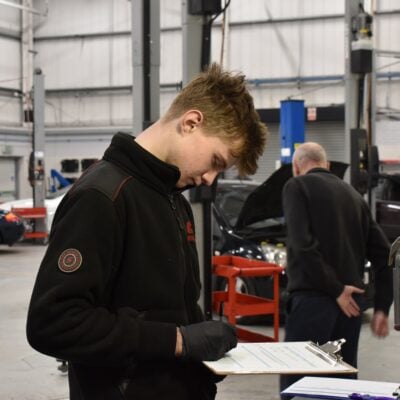 apprentice in a workshop