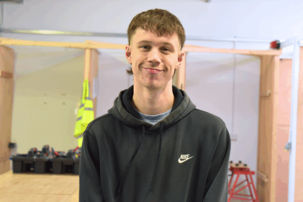 student at plumbing and electrical centre