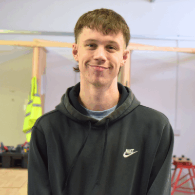 student at plumbing and electrical centre