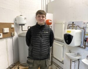 an apprentice at his work