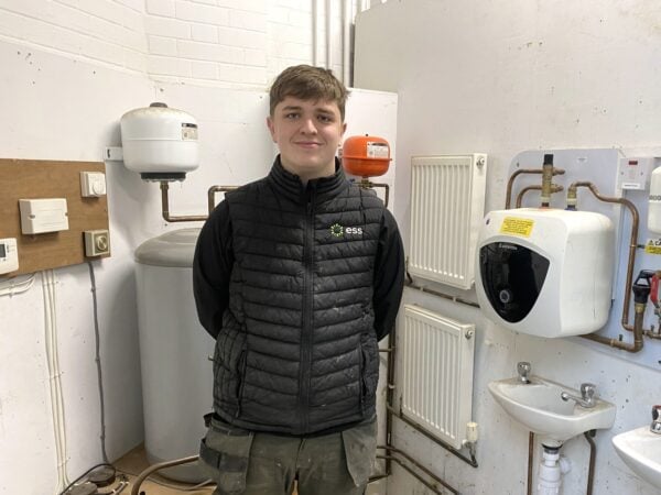 an apprentice at his work