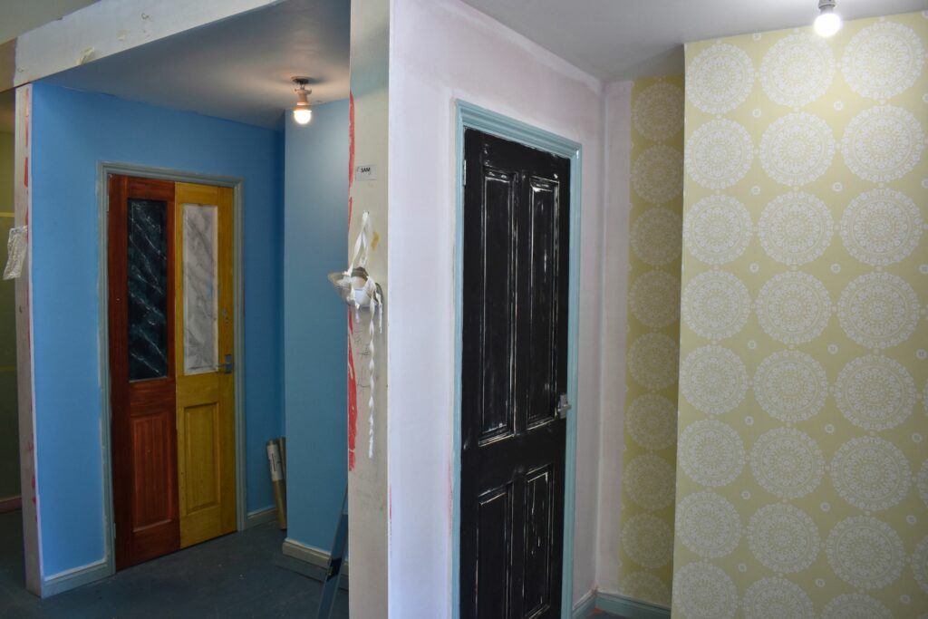 Image of the Folkestone Painting and Decorating area with walls and doors.