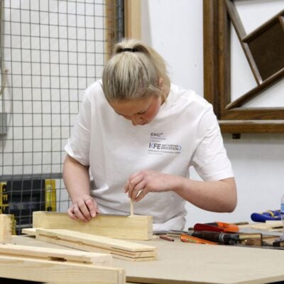 Joinery student in workshop