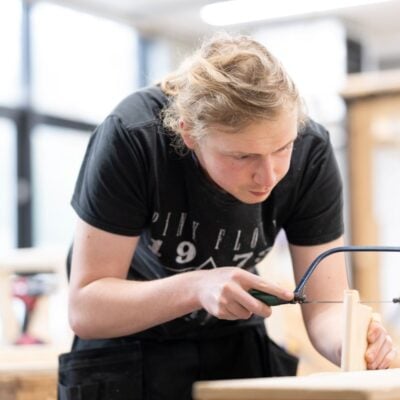 EKC Folkestone College carpentry student